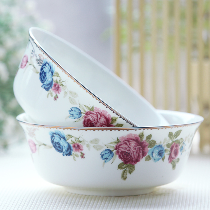 Korean creative 6 inches mercifully rainbow such use ceramic bowl suit ipads bowls of rice bowl bowl bowl cutlery set