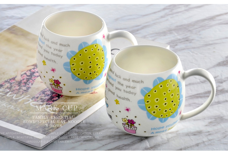 Porcelain show the source of creative mark cup glass ceramic cup couples lovely ipads China cups of coffee cup of milk a cup of tea cups