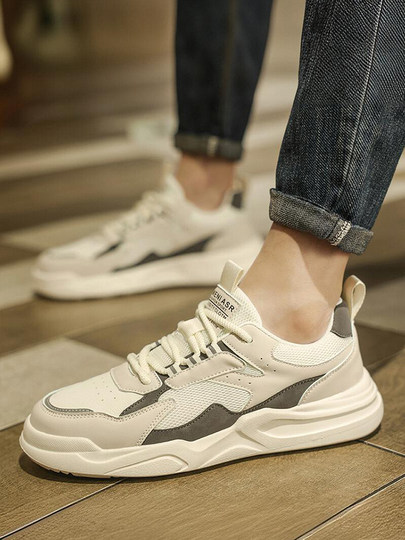 White shoes men's 2026 new summer Internet celebrity hot style versatile heightening casual sneakers men's thick-soled sports shoes