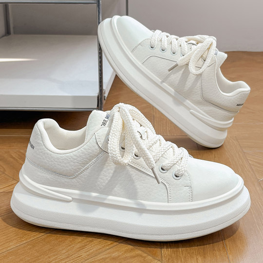 European Men's Shoes Spring Trendy Brand High-end Versatile Casual Shoes Men's Thick-Soled Heightening Sports Bread Trendy Shoes