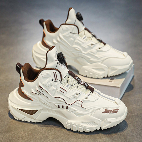 Dad's shoes men's 2025 new autumn trendy brand thick-soled casual running men's high-end mechanical armor heightening sports shoes