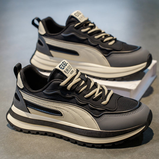 Men's shoes 2026 new spring breathable mesh anti-odor thick sole increased running leisure sports Forrest Gump trendy shoes