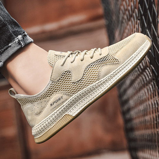 Work men's shoes 2026 new spring hot style sports and leisure dad men's kitchen non-slip work safety trendy shoes