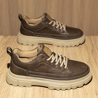 Men's Leather Shoes 2025 New Winter Style British Retro Business Formal Work Casual Low-Top Workwear Martin Boots