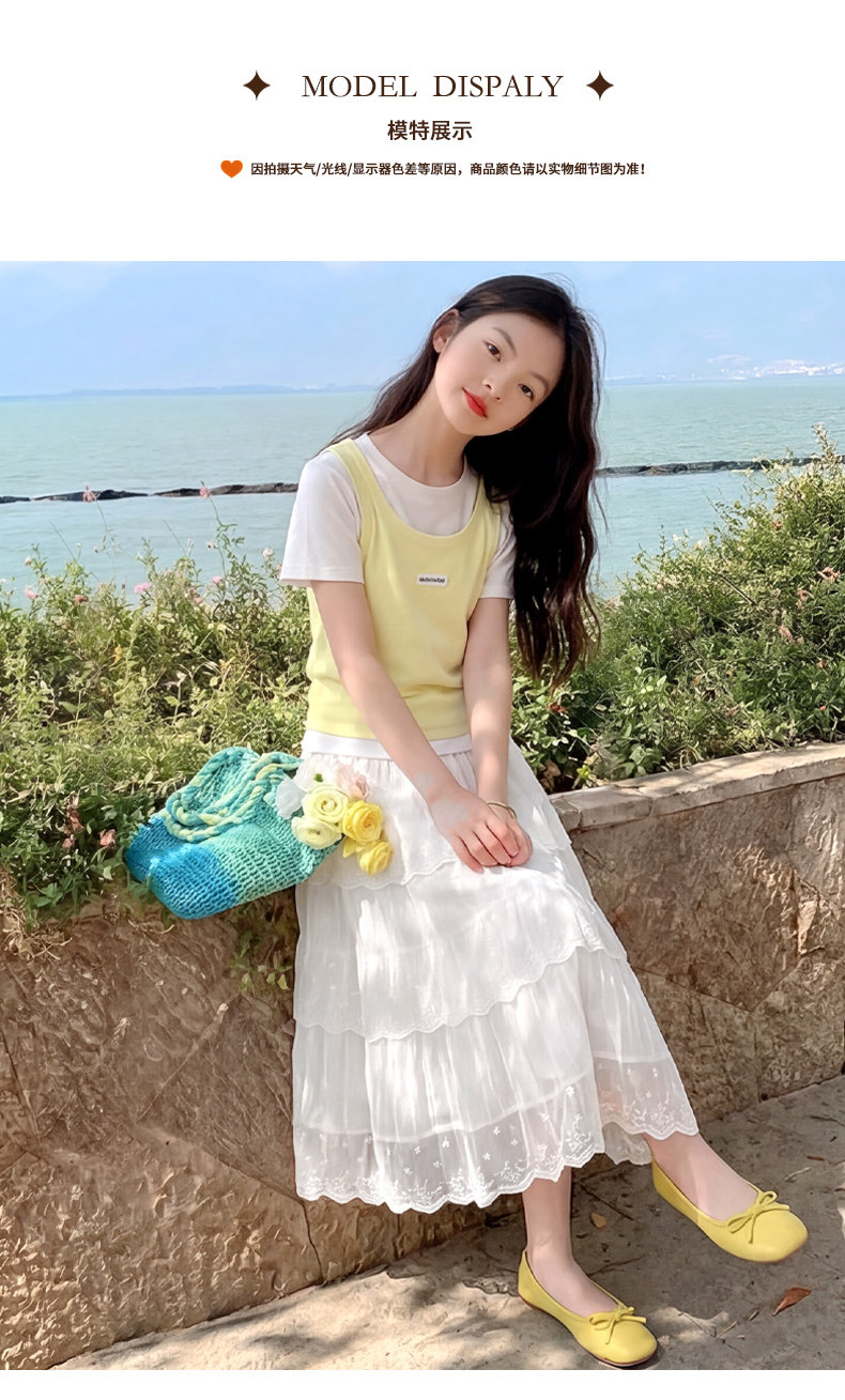 女童连衣裙夏季短袖套装儿童2026新款春秋多巴胺大童女孩公主裙子 — 9