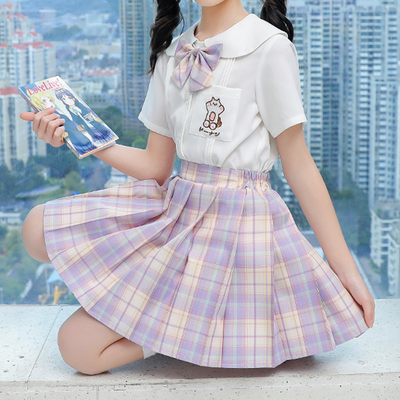 jk uniform skirt genuine suit Spring and Autumn women's big children's summer clothes 12 girls ' college style 10-year-old primary school students autumn clothes