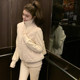 Han Yujia white stand-up collar stitching eco-friendly fur coat for women autumn and winter 2023 new high-end plush top