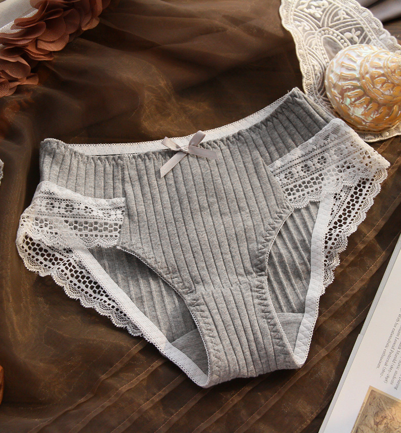 Ngày dã ngoại ~ Cotton 斯 斯 Đầm cotton trắng ren bên Nhật Bản Kích thước lớn Quần lửng hình tam giác Quần lót bé gái 001 quan lot