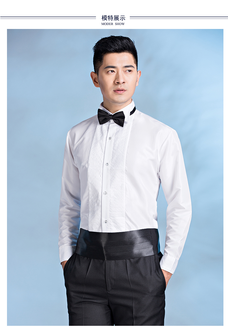 Áo mới 2017 dài tay màu trắng trang phục nam áo sơ mi sân khấu hợp xướng nhóm hợp xướng XL mua áo sơ mi nam
