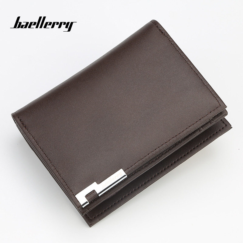 Wallet Men's Short Large-capacity Card Position Business Wallet European and American Fashion Buckle Student Personality Wallet Vertical Trend