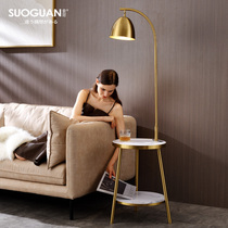 Floor lamp ins Nordic living room bedside wireless charging side sofa side floor lamp light luxury