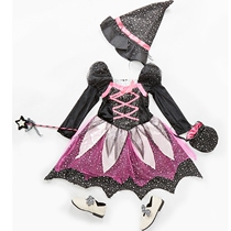 Halloween Childrens clothing Girls magic witch cospra acting out of costume Ball Shining White Snow Princess Dress