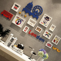 Childrens room decoration Early education boys and girls photo wall Solid wood photo frame combination Hanging wall bedside photo decoration free hole