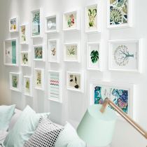 Solid wood photo frame Photo wall Living room decoration creative background wall Photo wall Modern Nordic Mediterranean free hole