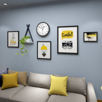 Living room decorative painting clock INS hanging painting Photo wall Decorative hanging wall Solid wood picture frame combination photo frame wall send painting core