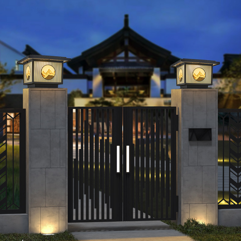 Đèn ngoài trời không thấm nước năng lượng mặt trời vườn đèn cổng ngoài trời bài đèn tường biệt thự sân vườn đèn bài đèn đèn trụ cổng năng lượng mặt trời giá rẻ đèn led trụ cổng năng lượng mặt trời