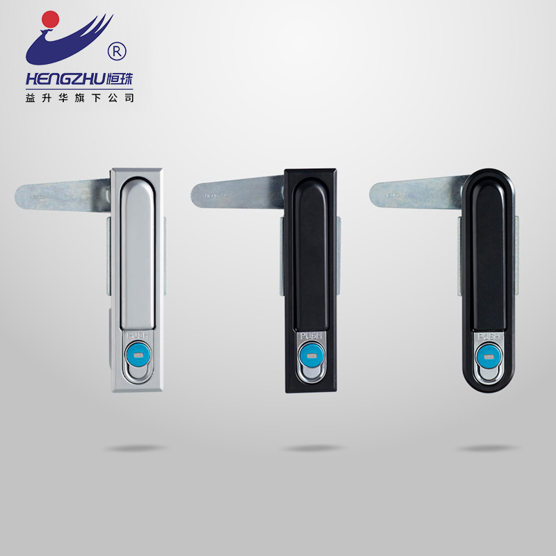 Hengzhu Cabinet Lock Electric Cabinet Door Lock MS480-2 Black Flat Lock Distribution Box Lock Switch Cabinet Door Lock Factory Direct Sales