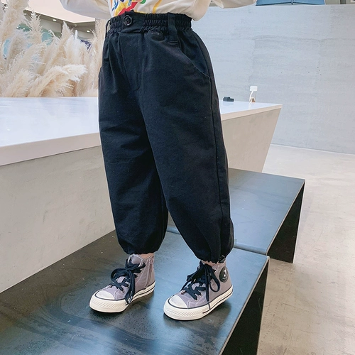 Хлопковые детские весенние штаны, с вышивкой, детская одежда, свободный крой, коллекция 2021