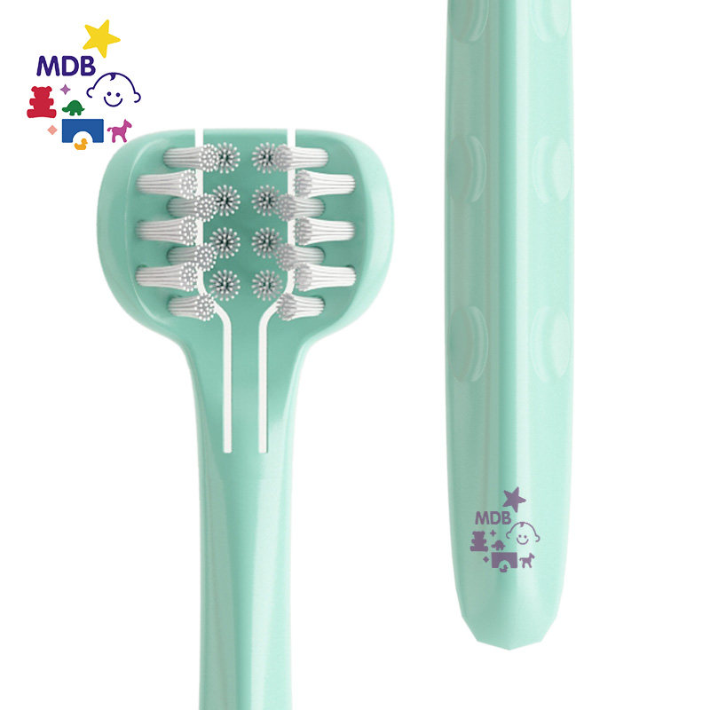 Mdb Three Sided Baby Toothbrush 0 1 2 3 6 12 Year Old Soft Hair