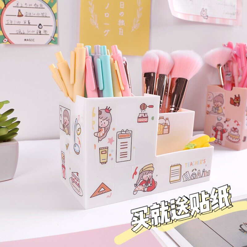 Creative fashion cute desktop stationery storage box ins multifunctional Nordic simple personality pen holder student pen barrel
