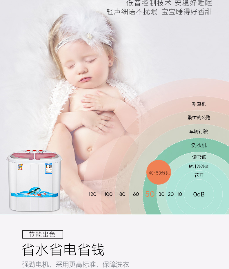 小鸭牌 迷你双桶洗衣机 带甩干 2.5kg 图13