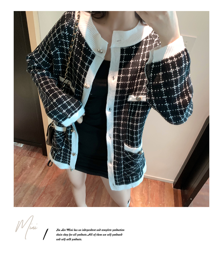 VK旗艦店 韓國風小香風格紋氣質單品外套