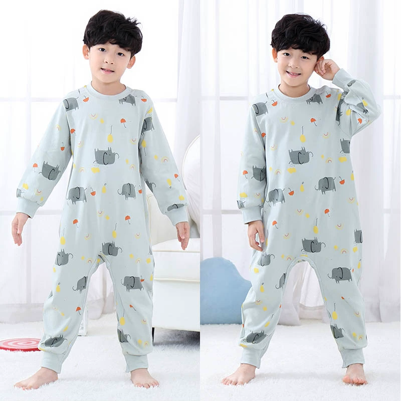 Trẻ em mùa xuân và mùa thu Cô gái gầy gò Cô gái trẻ con Cậu bé chống mát Bộ đồ ngủ trẻ em chống đá