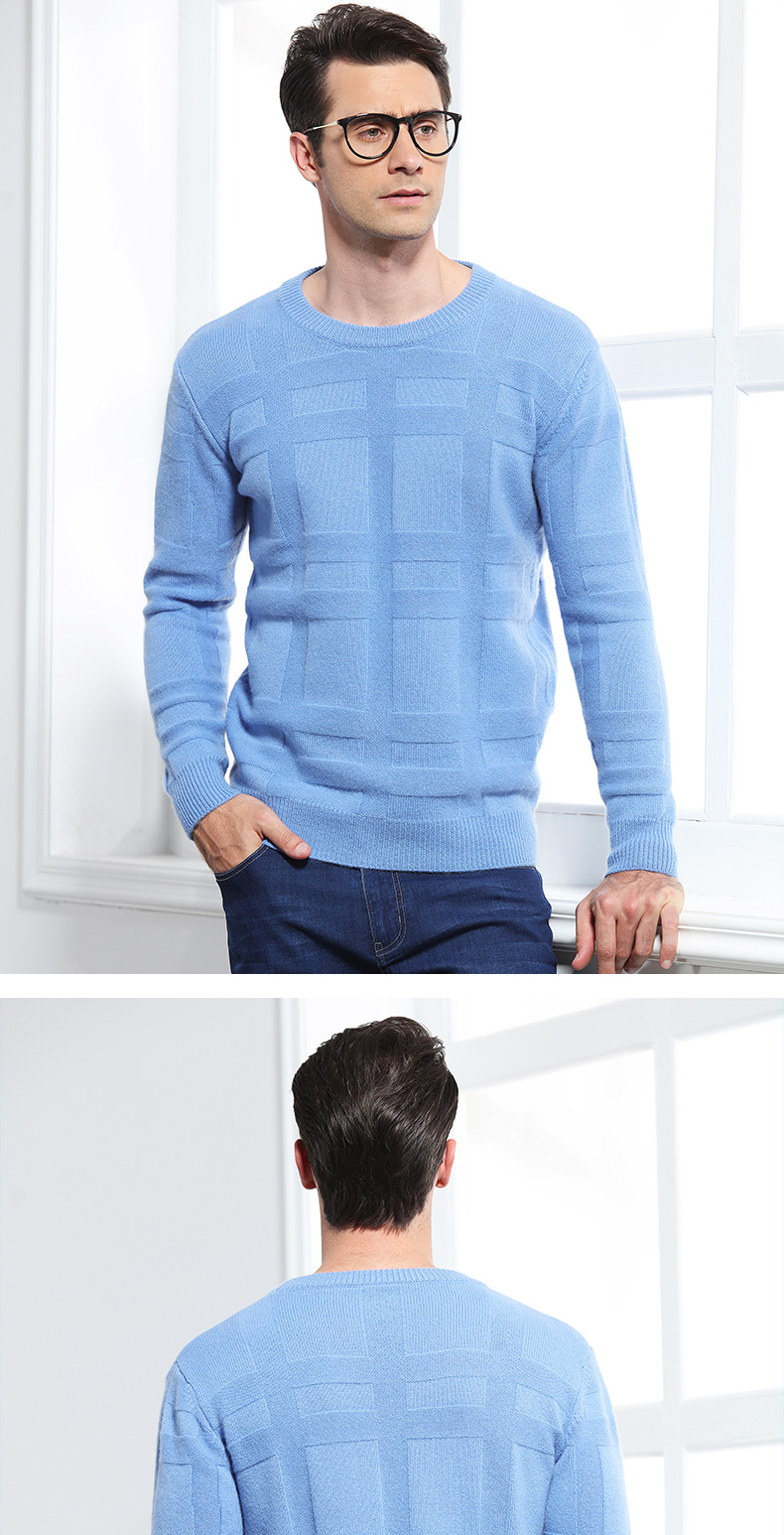 Fan Di Paul áo len cashmere nam cổ tròn cashmere nguyên chất mùa thu và mùa đông mới áo len ấm áp áo len nam - Áo len Cashmere áo khoác jean nam