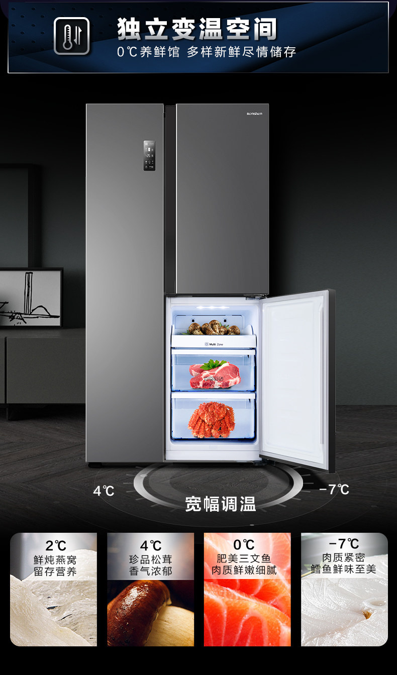 容声 变频风冷 T型对开三门冰箱502L 图3