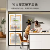 Rongsheng 501L Крестный четырехдверный четырехдверный ультра-тонкий встроенный холодильник для старой субсидии с двойной обменной субсидией для старой субсидии обмена