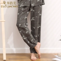 Đẹp hơn quần đẹp nhà giản dị quần nam mỏng mùa hè quần nhà cotton mùa hè pyjama quần cotton nam điều hòa không khí quần sooc nữ