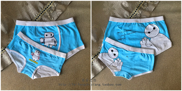 2 túi bông dễ thương phim hoạt hình vài đồ lót nam boxer ladies tam giác đồ lót cờ Mỹ