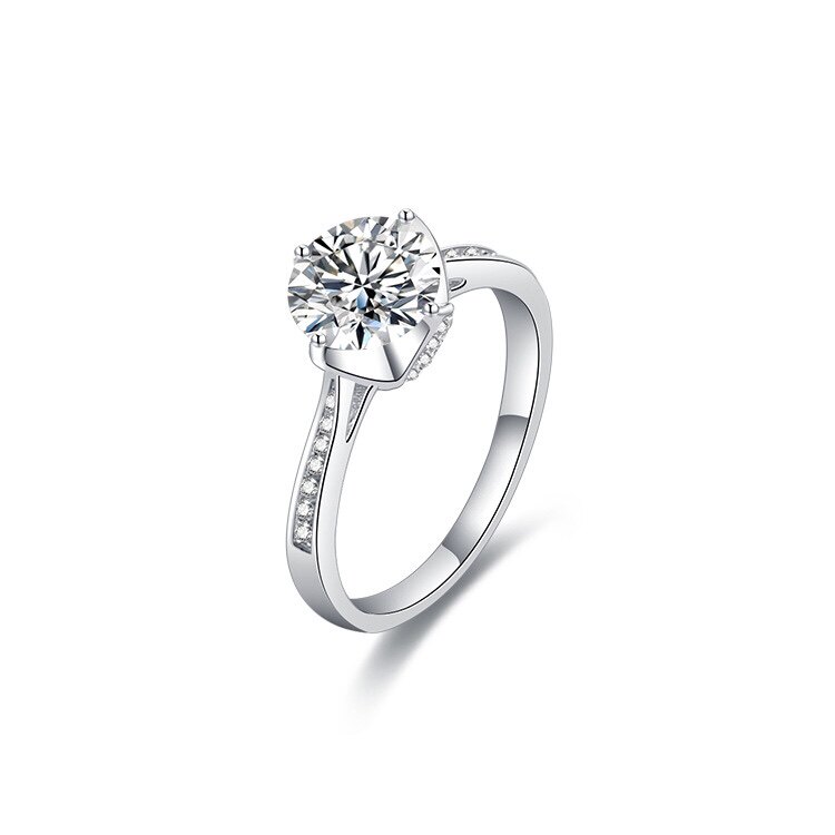 Flower bag two carat fashion foreign style wild temperament elegant lady fashion ring live room special shot