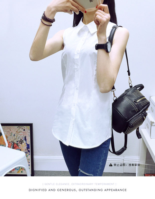 Sleeveless Shirt for Women, New Spring and Summer Thin Style, Elegant Outerwear, Student Black and White Shirt, Base Layer Tank Top Shirt