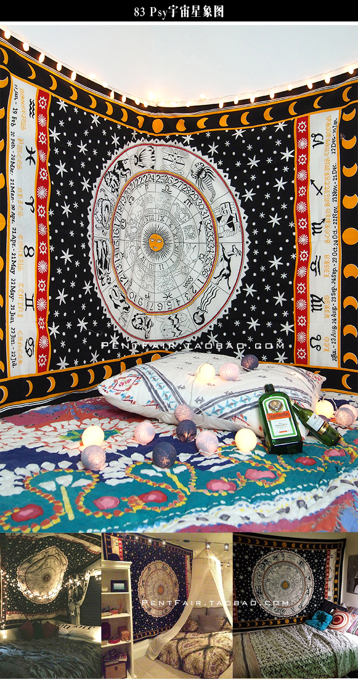 PentFair Psy Mandala Treo Tấm thảm Yoga Sofa Vải vẽ tay loạt thảm treo tường
