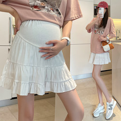 ສິ້ນ summer ແມ່ pleated chiffon skirt 2024 ໃຫມ່ maternity skirt summer outer wear ຖືພາສັ້ນ skirt trendy mom