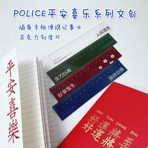 POLICE peace and joy series creative gifts portable notepad pocket this acrylic ruler scale scale