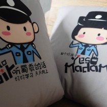 All-powerful little police character series multi-functional super soft short plush male and female police pillow quilt nap pillow Air conditioning quilt