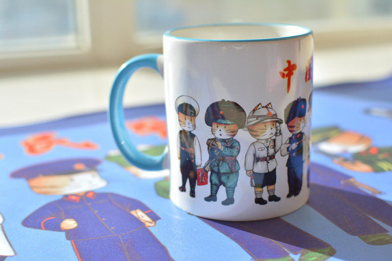 Ceramic Cup Nostalgia Classic Vintage Retro Mark Cup With Lid Tea Vat Son Old Big Tea Cup Small Police Wood Wood Flowers Meow