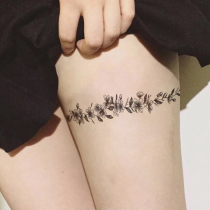 Net red thigh tattoo stickers waterproof men and women flower vine winding long-lasting flower Flower legs Net red simulation sexy big picture