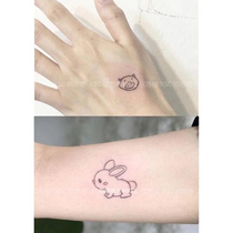 Xinsu orange piglet tattoo sticker waterproof men and women rabbit lasting net red Korean simulation hand back hipster cute