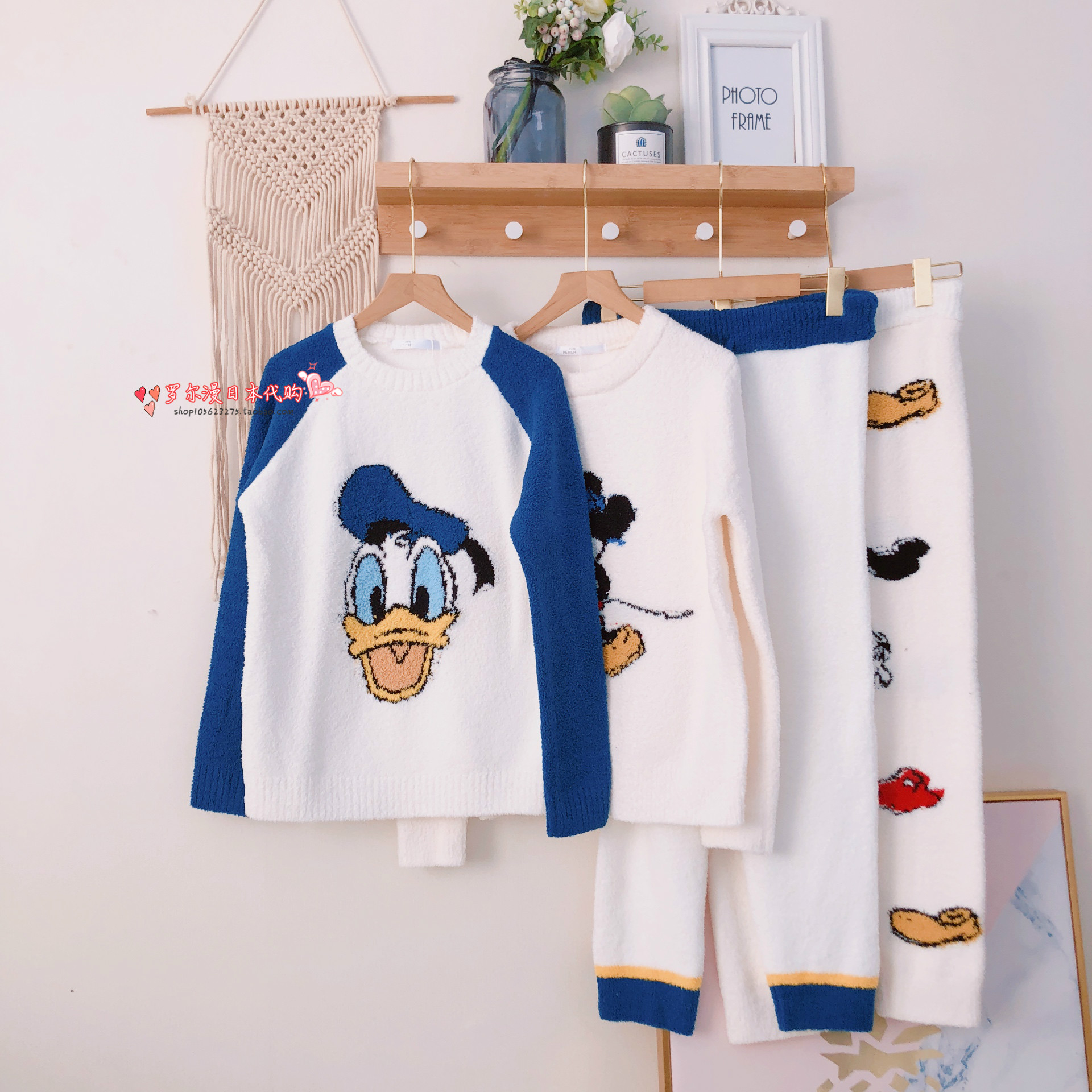 soft honeys soft cotton sleeping suit woman autumn and winter cute Tang old duck Mickey warm home suit suit