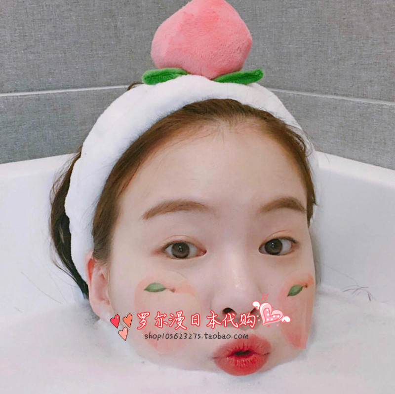 Japanese soft honey cute little peach net red ins wash face hair hoop wide-brimmed plush hair band
