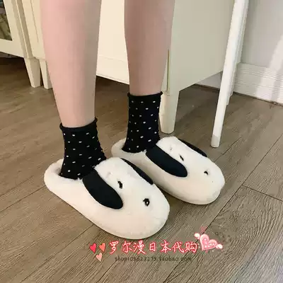 soft honey cute cartoon cotton slippers women autumn and winter indoor home children warm hair mopping