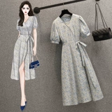 Летний приталенный корсет, платье для отдыха, большой размер, подходит для полных девушек, цветочный принт