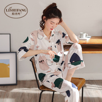 Pure Cotton Pyjamas Woman Summer Thin short sleeves Two sets Korean version of cute student Home Clothing Extractable Summer Suits