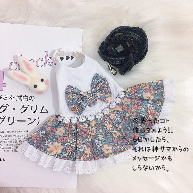 ins day style fields garden wind pet clothes bunny clothes autumn snow mink traction rope guinea guinea cat teacup dog clothes