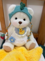 Lina bear handmade plush teddy bear bib ornaments to shoot small props