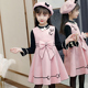 Korean Air Version chúa váy mùa xuân dress Little Girl Vest Váy trẻ em Girls váy Set New Nhi.