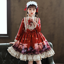 Girls dress childrens genuine spring dress full set of lolita princess skirt spring lolita lolita summer dress